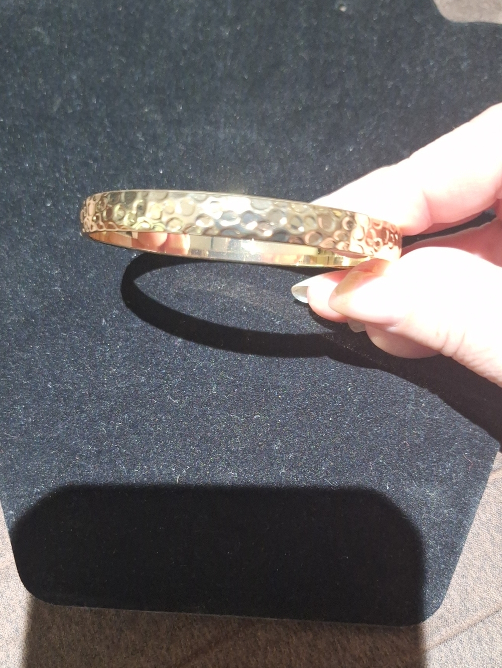 Gold Hammered Metal Bangle Bracelet